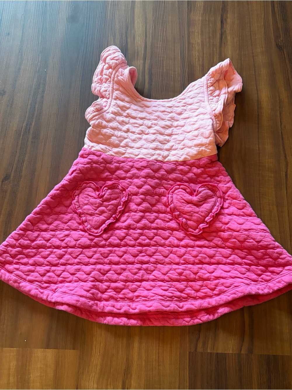 Janie and Jack Quilted Heart Flutter Sleeve Dress Size 5